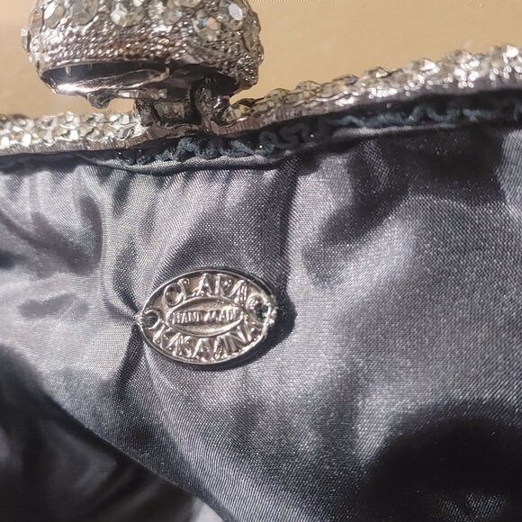 Clara Kasavina Handmade Black Satin & Rhinestone Evening Bag - Picture 3 of 10